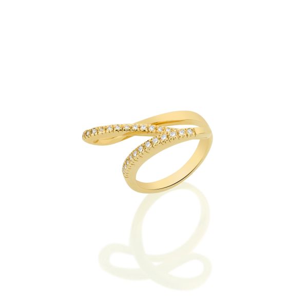 ANEL OURO AMARELO COM DIAMANTES