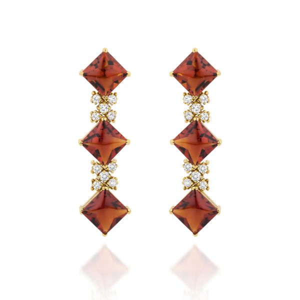 BRINCO OURO AMARELO COM DIAMANTES E CITRINOS
