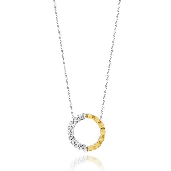 COLAR OURO BRANCO COM DIAMANTES E BERILOS