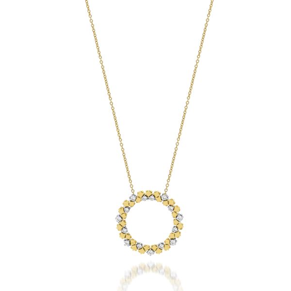 COLAR OURO MISTO COM DIAMANTES