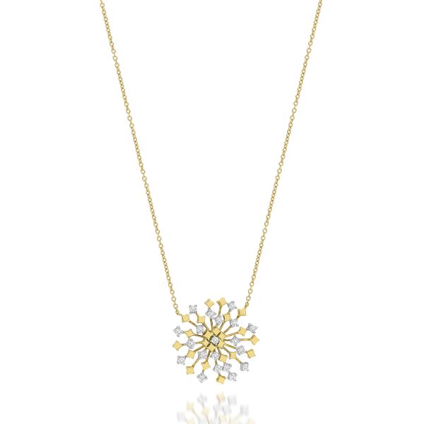 COLAR OURO MISTO COM DIAMANTES